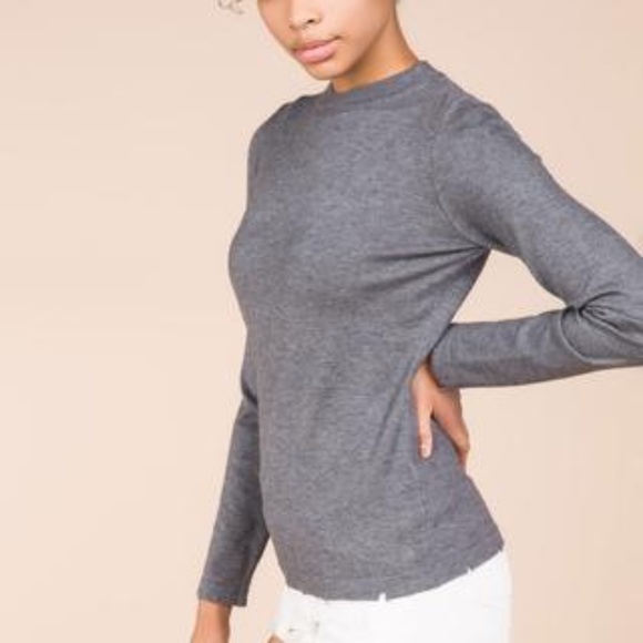 POL Sweaters - Pol long sleeve sweater in a bodycon fit in grey